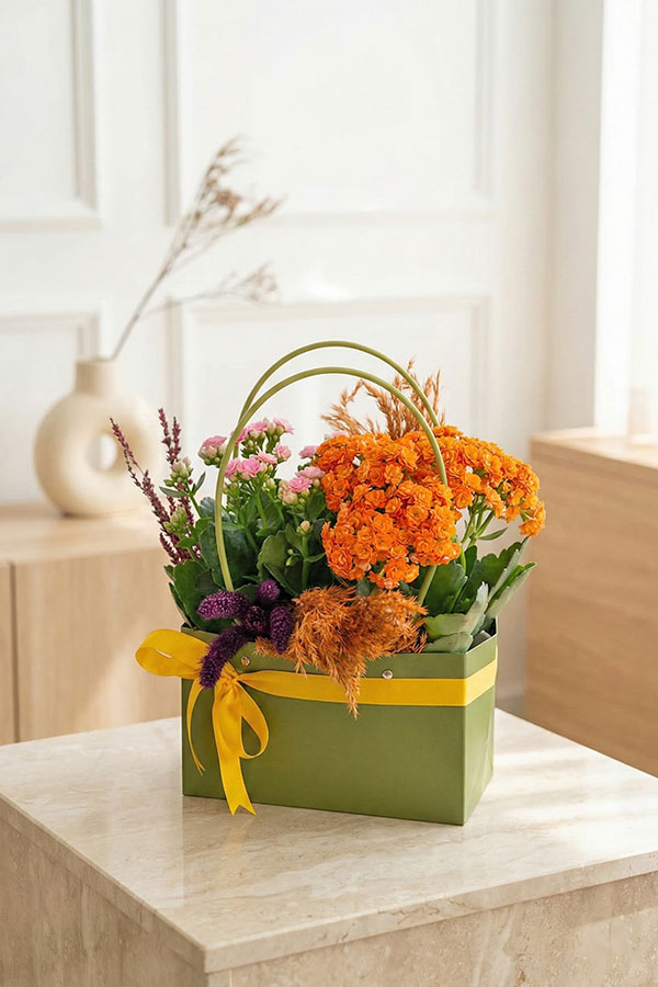 Renkli Mutluluk Kalanşo Çiçek Aranjmanı