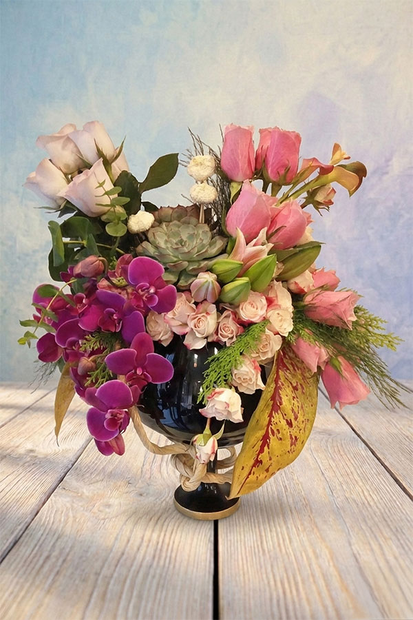 Mistik Bahçe Sukulent, Orkide ve Gül Tasarım Aranjmanı