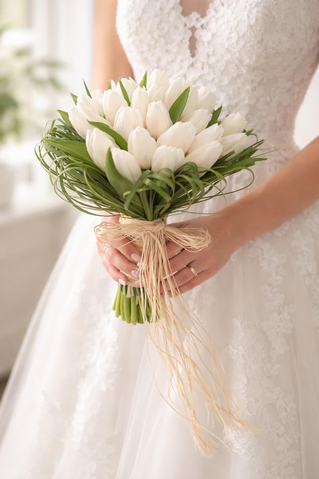 Masumiyetin Simgesi: Beyaz Lale Gelin Buketi