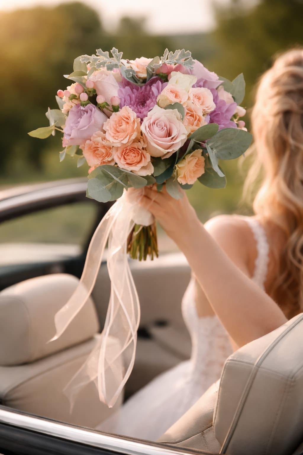 Bahar Esintisi Somon Lila Karışık Gelin Buketi