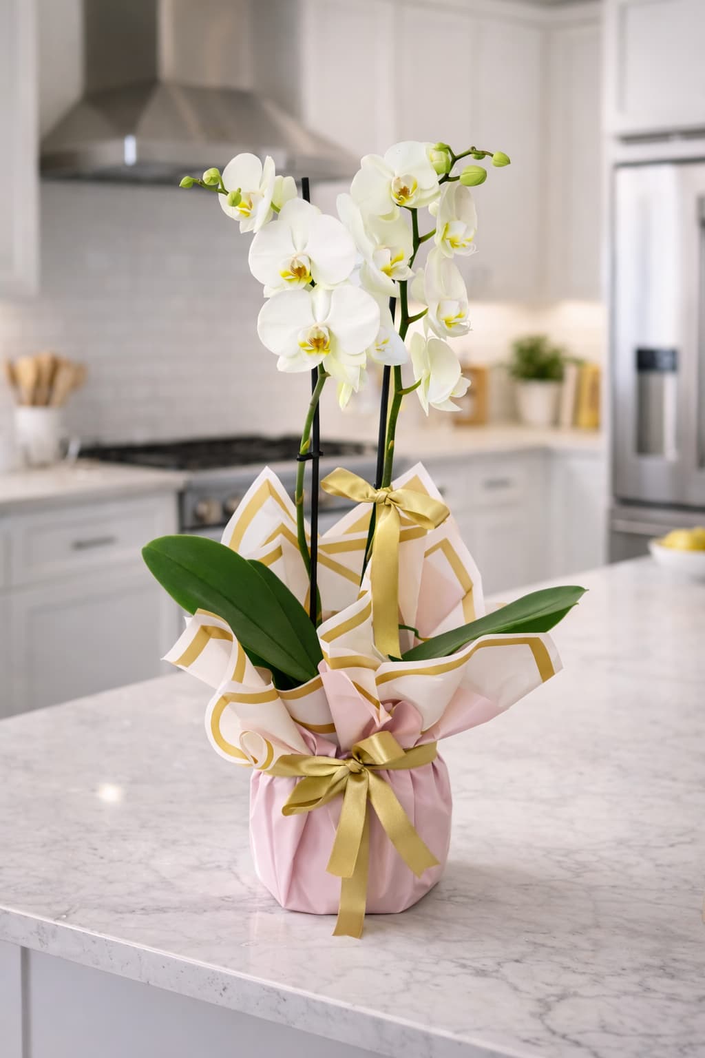 Pembe Rüyalar 3 Köklü Beyaz Orkide