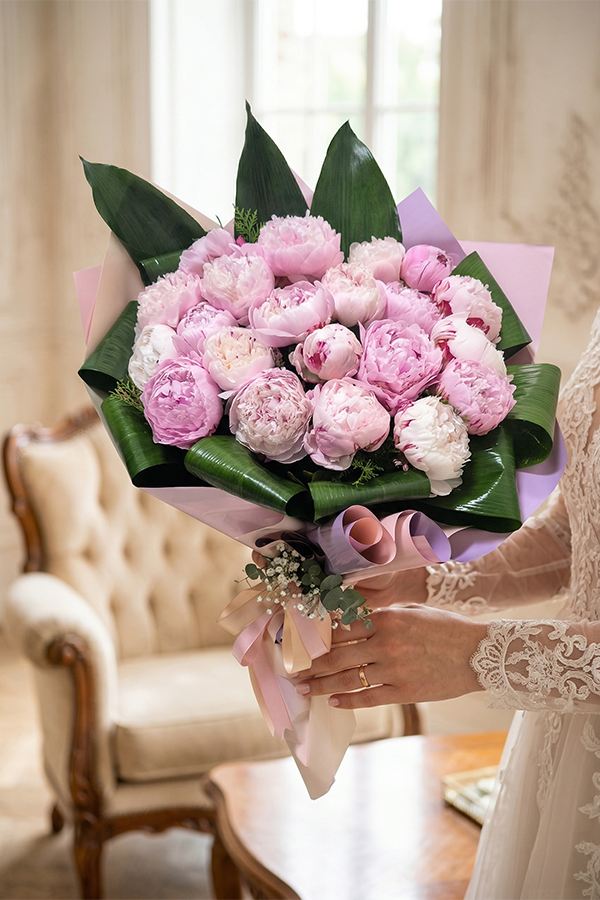 Bahar Rüyası Pembe Şakayık Buketi